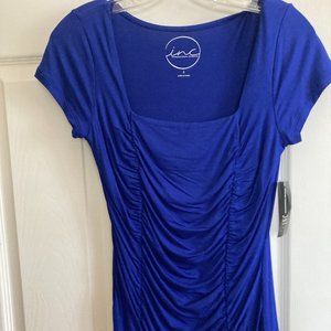 INC. blue ruched top - size s